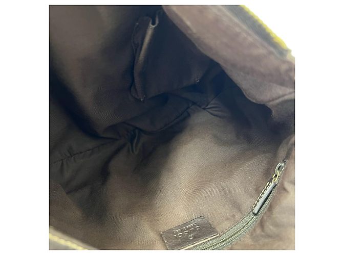 Borsa a tracolla Gucci in tela con motivo GG e pelle Marrone - vista 9