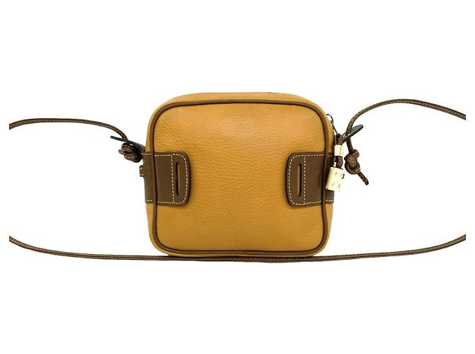 Loewe Vintage Mini-Schultertasche aus Leder mit eingraviertem Anagram-Logo Braun Kamel - Ansicht 3