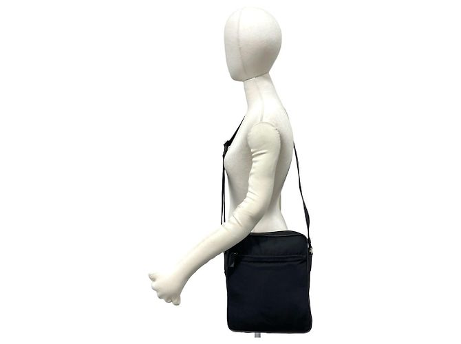 Bolso de hombro Prada en nylon Tessuto Pocono con logotipo triangular metálico Negro - vista 2