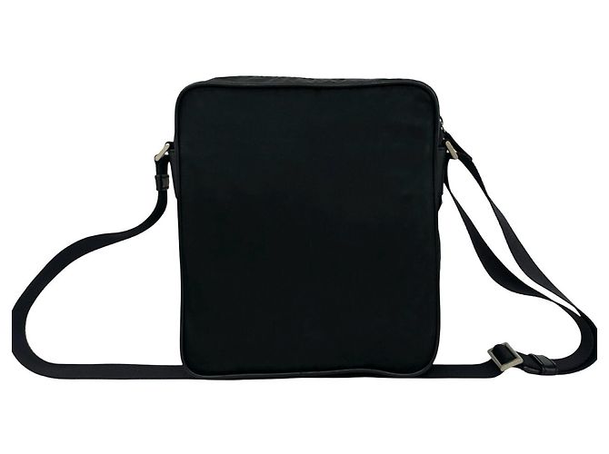Bolso de hombro Prada en nylon Tessuto Pocono con logotipo triangular metálico Negro - vista 3