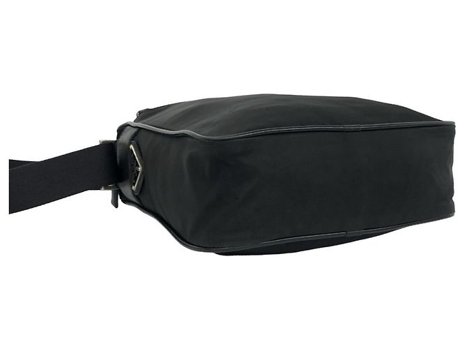 Bolso de hombro Prada en nylon Tessuto Pocono con logotipo triangular metálico Negro - vista 7
