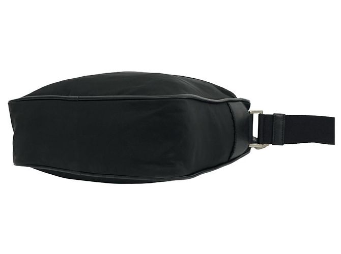 Bolso de hombro Prada en nylon Tessuto Pocono con logotipo triangular metálico Negro - vista 8