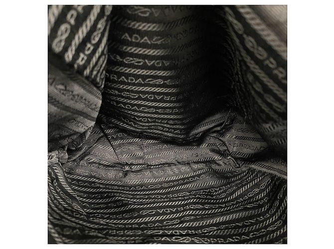 Bolso de hombro Prada en nylon Tessuto Pocono con logotipo triangular metálico Negro - vista 9