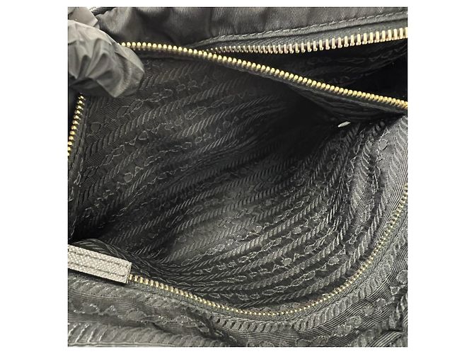 Prada Triangle Logo Hardware Tote Bag Black - view 10