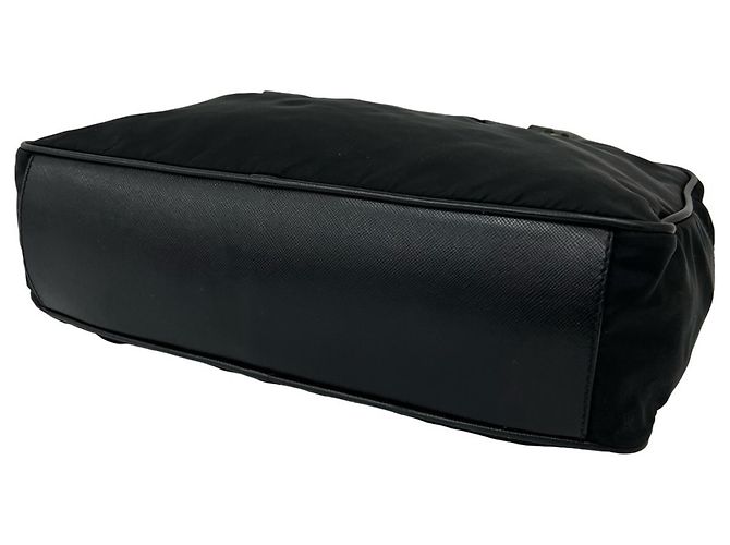 Prada Triangle Logo Hardware Tote Bag Black - view 8