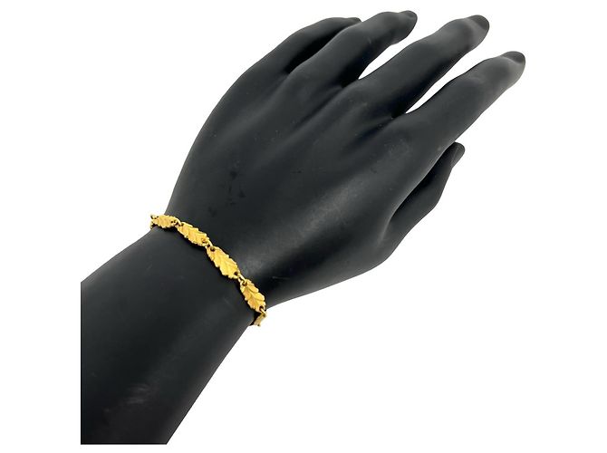 Bracciale con charm a foglia vintage Christian Dior D'oro - vista 2