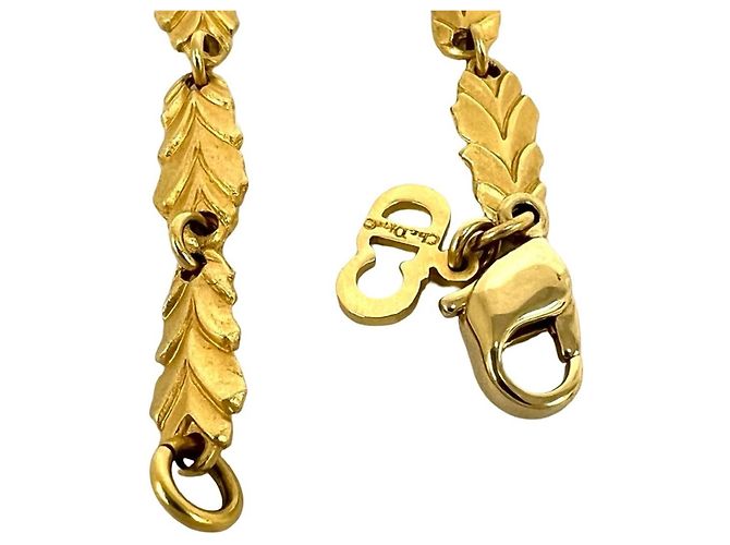 Bracciale con charm a foglia vintage Christian Dior D'oro - vista 4