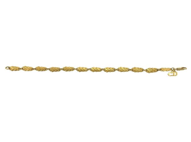 Bracciale con charm a foglia vintage Christian Dior D'oro - vista 6