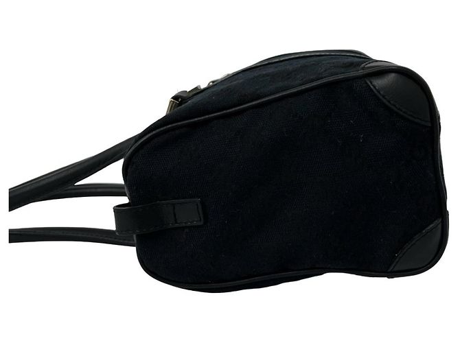Gucci GG Logo Canvas und Leder Tote Bag Schwarz - Ansicht 5