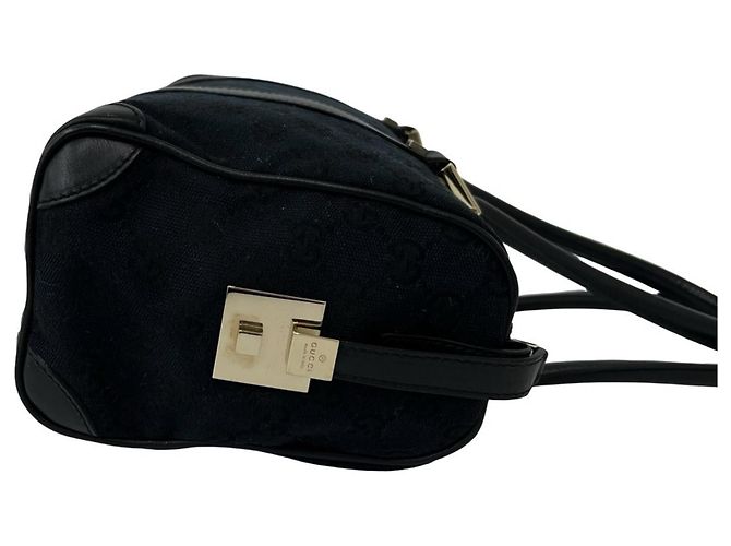 Gucci GG Logo Canvas und Leder Tote Bag Schwarz - Ansicht 6