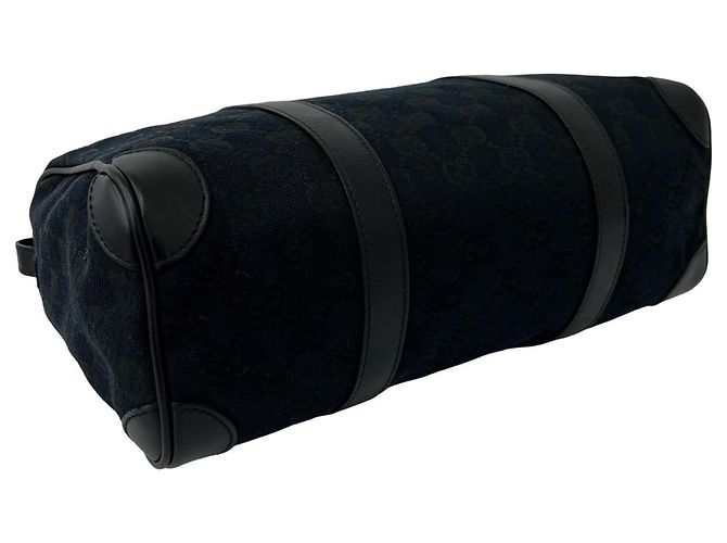 Gucci GG Logo Canvas und Leder Tote Bag Schwarz - Ansicht 7