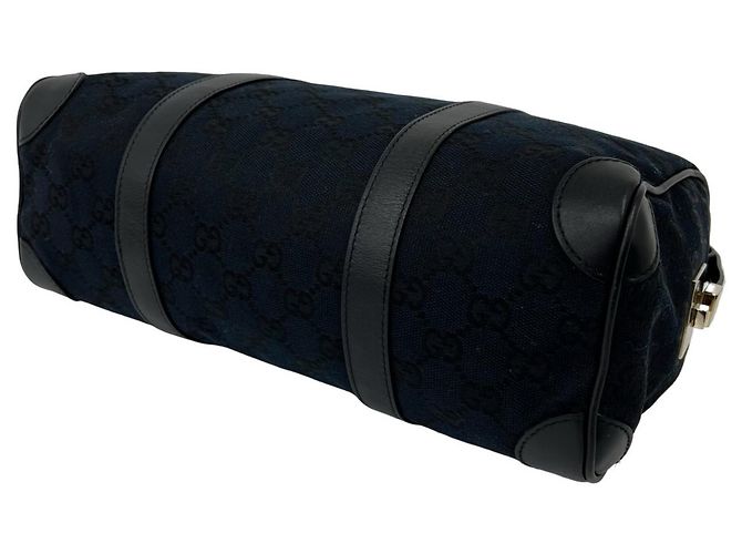 Gucci GG Logo Canvas und Leder Tote Bag Schwarz - Ansicht 8