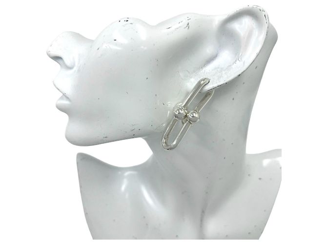 Autre Marque Tiffany HardWear Ohrringe mit extra großen Gliedern Silber - Ansicht 2