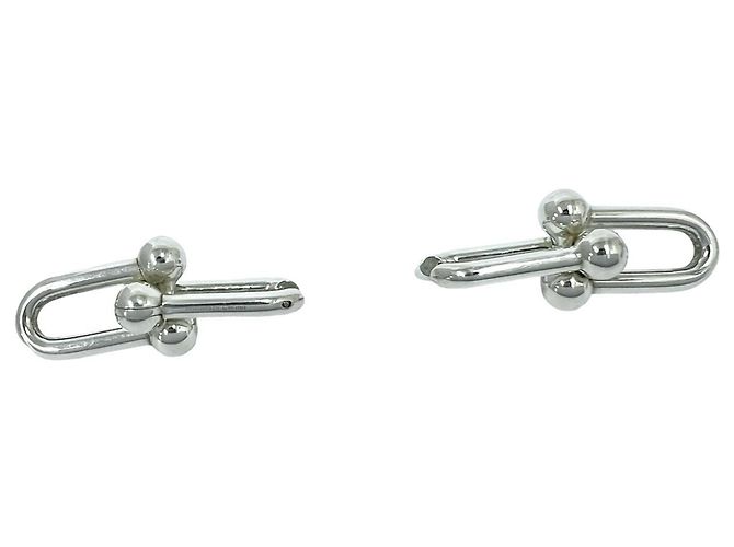Autre Marque Tiffany HardWear Ohrringe mit extra großen Gliedern Silber - Ansicht 4
