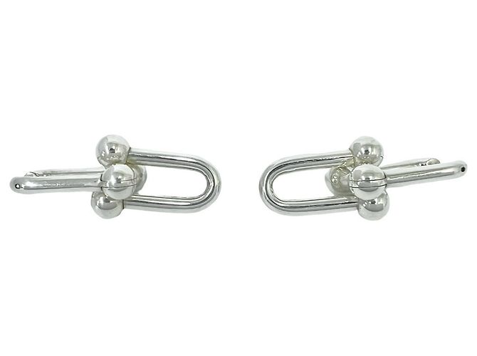Autre Marque Tiffany HardWear Ohrringe mit extra großen Gliedern Silber - Ansicht 5
