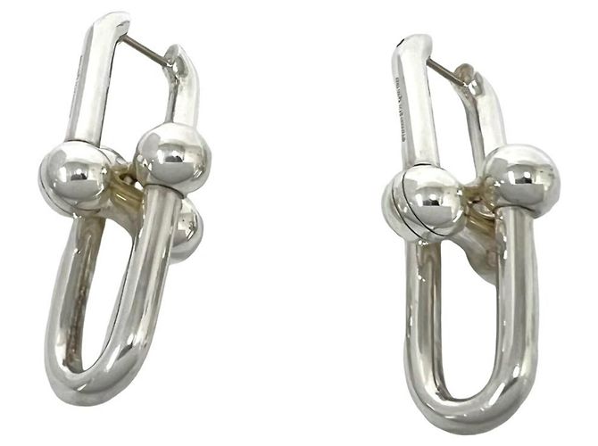 Autre Marque Tiffany HardWear Ohrringe mit extra großen Gliedern Silber - Ansicht 6