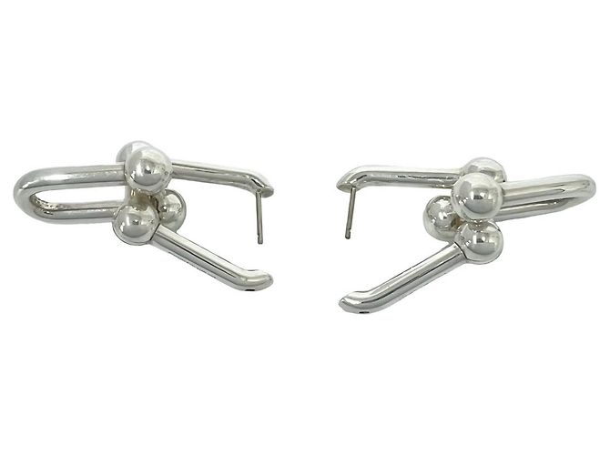 Autre Marque Tiffany HardWear Ohrringe mit extra großen Gliedern Silber - Ansicht 7