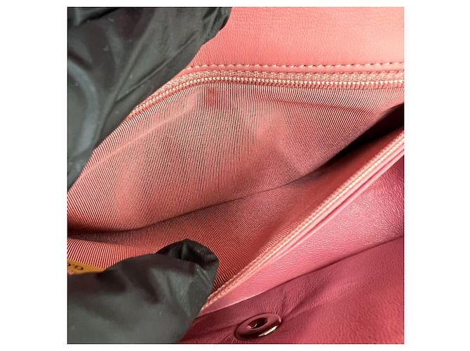 Borsa a tracolla con catena Chanel Matelassé Coco Mark in pelle di agnello Rosa - vista 10