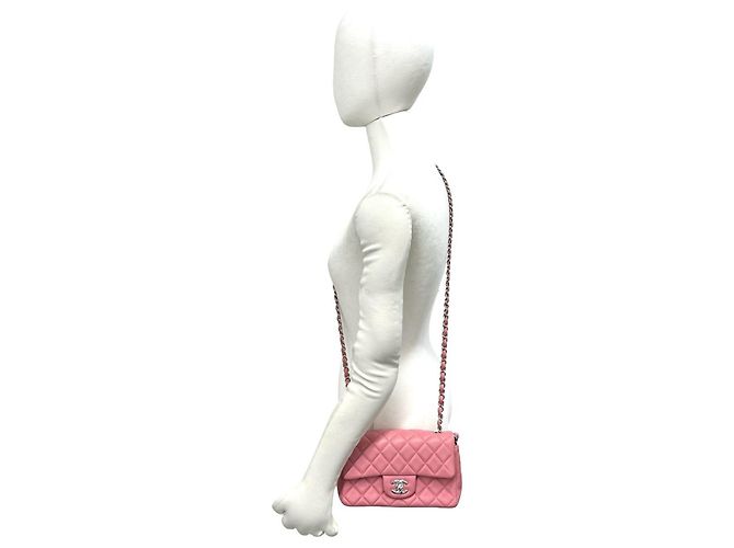 Borsa a tracolla con catena Chanel Matelassé Coco Mark in pelle di agnello Rosa - vista 2