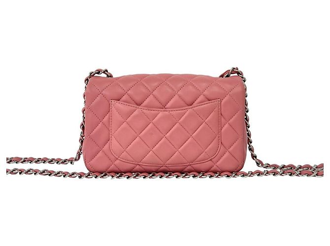 Borsa a tracolla con catena Chanel Matelassé Coco Mark in pelle di agnello Rosa - vista 3