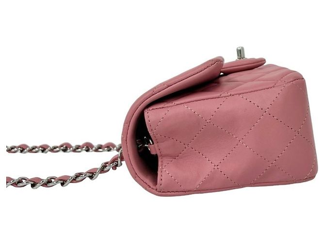 Borsa a tracolla con catena Chanel Matelassé Coco Mark in pelle di agnello Rosa - vista 5