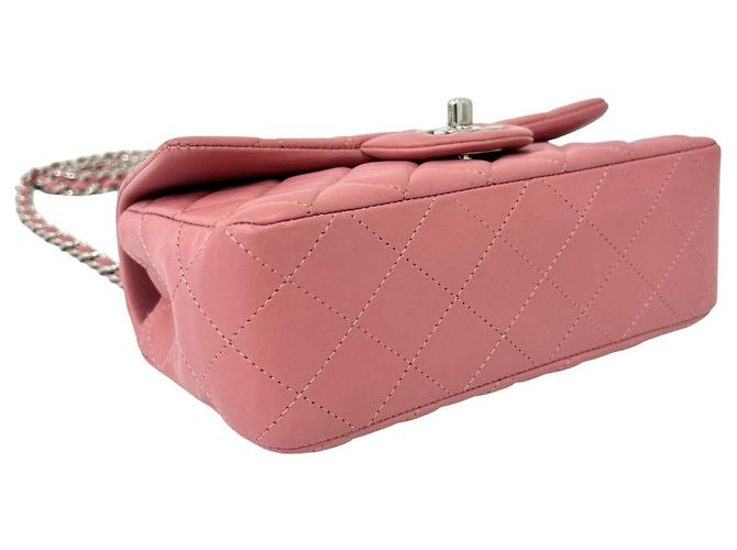 Borsa a tracolla con catena Chanel Matelassé Coco Mark in pelle di agnello Rosa - vista 7