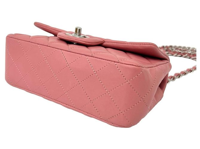 Borsa a tracolla con catena Chanel Matelassé Coco Mark in pelle di agnello Rosa - vista 8