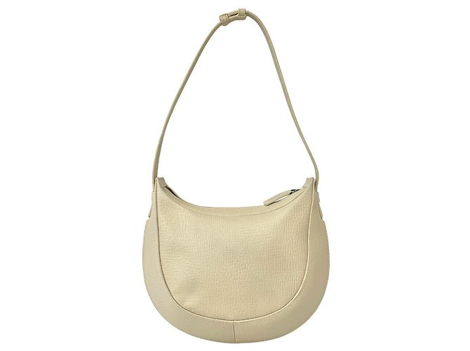 LOEWE Vintage Semi-Schultertasche aus Leder mit eingraviertem Logo Weiß - Ansicht 3