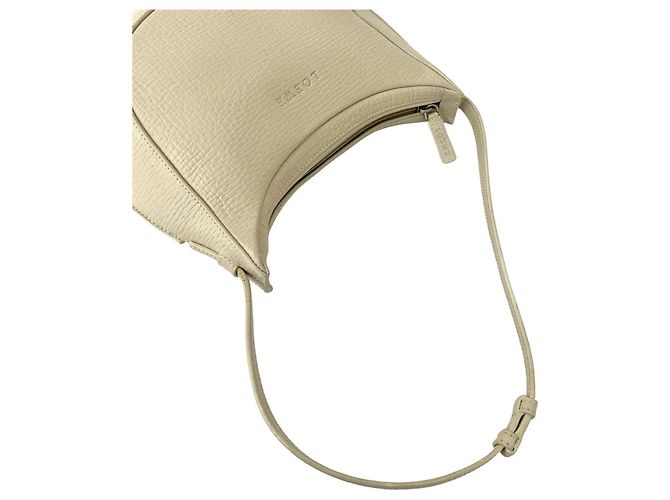 LOEWE Vintage Semi-Schultertasche aus Leder mit eingraviertem Logo Weiß - Ansicht 4