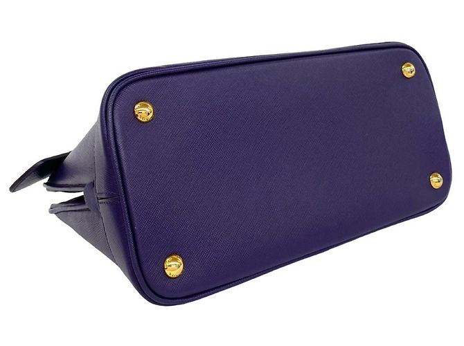 Bolsa Prada em couro Saffiano com logo triângulo Roxo - vista 7