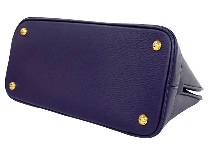 Bolsa Prada em couro Saffiano com logo triângulo Roxo - vista 8