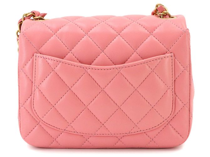 Borsa a tracolla Chanel Mini Matelasse con catena in Rosa - vista 3