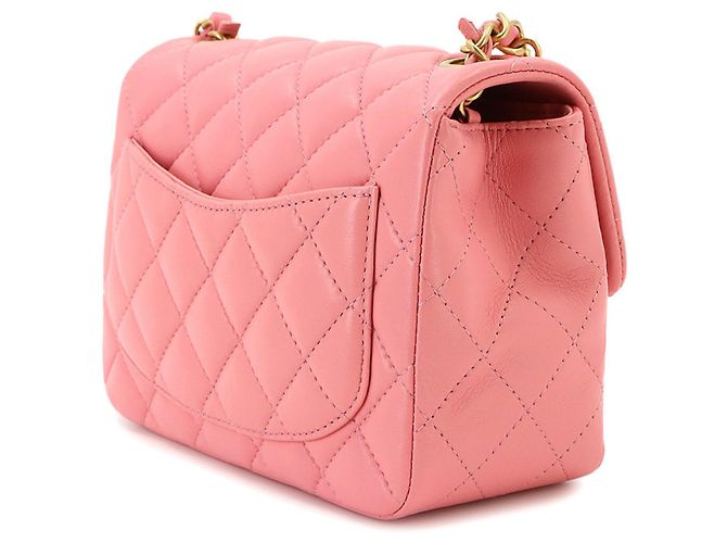 Borsa a tracolla Chanel Mini Matelasse con catena in Rosa - vista 4