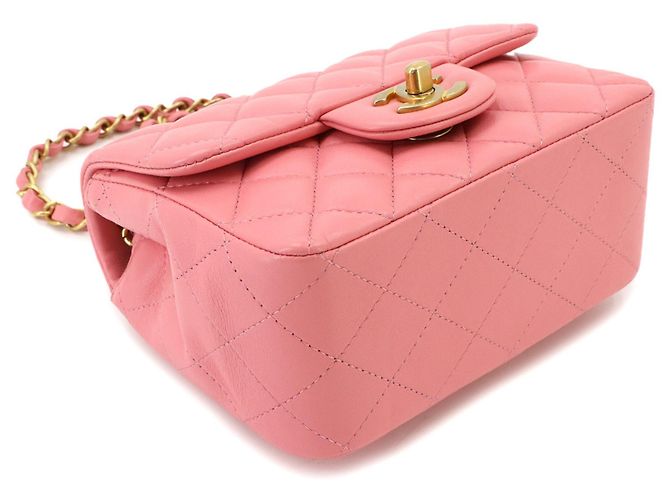 Borsa a tracolla Chanel Mini Matelasse con catena in Rosa - vista 5