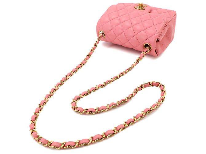 Borsa a tracolla Chanel Mini Matelasse con catena in Rosa - vista 6