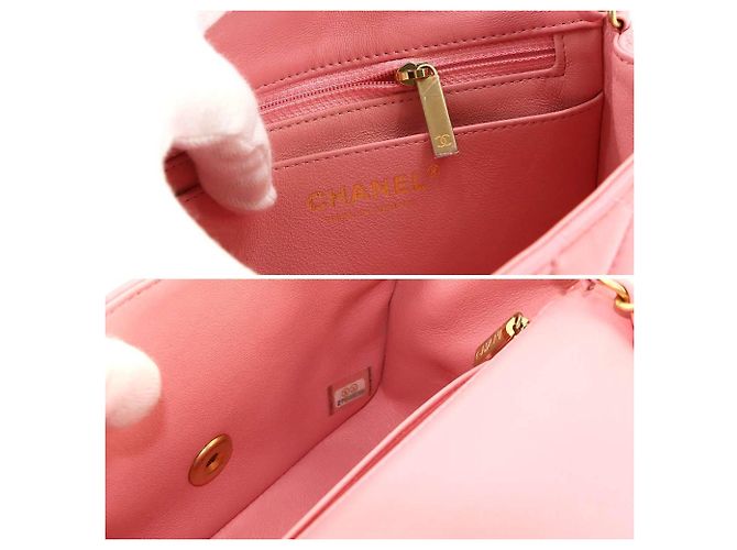 Borsa a tracolla Chanel Mini Matelasse con catena in Rosa - vista 9