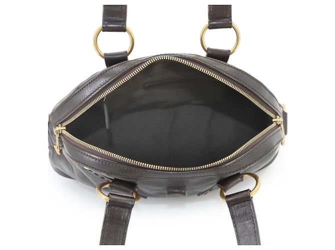 Bolso Yves Saint Laurent Muse Medium en cuero marrón oscuro - vista 6