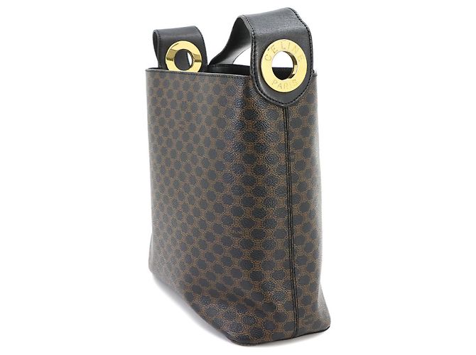Céline Bolso Celine Macadam en cuero Negro/Marrón Castaño - vista 3