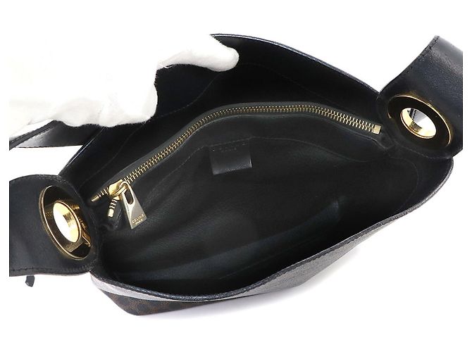 Céline Bolso Celine Macadam en cuero Negro/Marrón Castaño - vista 6