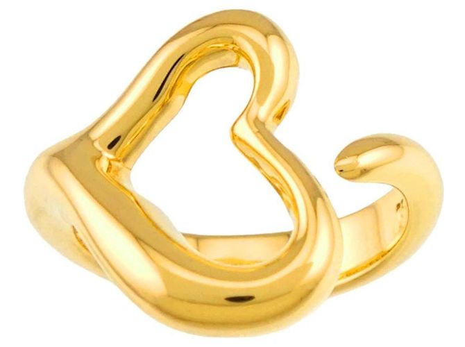 Autre Marque Anello a fascia cuore Tiffany & Co. in oro giallo 18K - vista 2
