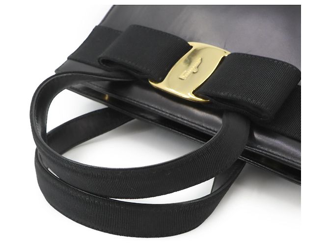 Borsa in pelle Salvatore Ferragamo Vara Ribbon Nero - vista 6