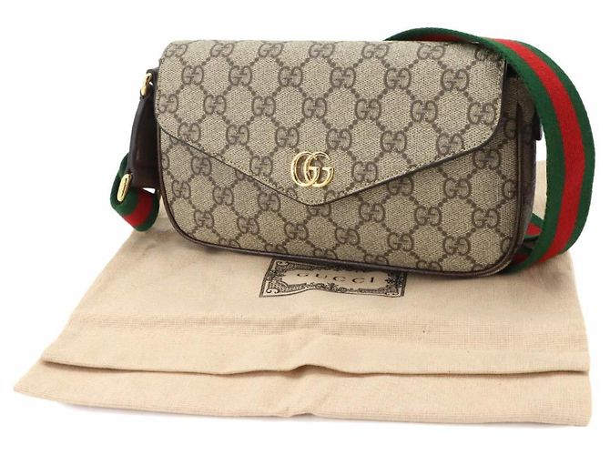 Bolso de hombro Gucci Ophidia Castaño Beige - vista 2