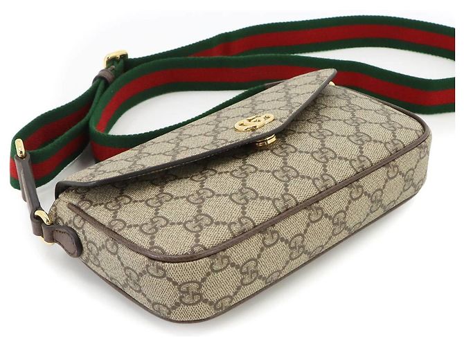 Bolso de hombro Gucci Ophidia Castaño Beige - vista 5