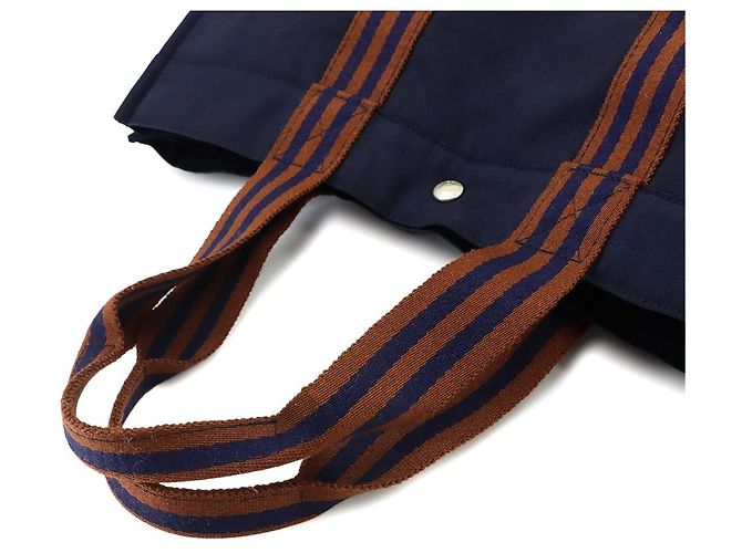 Hermès Borsa Tote Hermes Fourre Tout GM Marrone Blu navy - vista 5