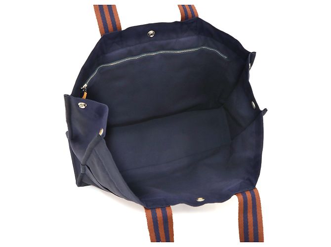 Hermès Borsa Tote Hermes Fourre Tout GM Marrone Blu navy - vista 6