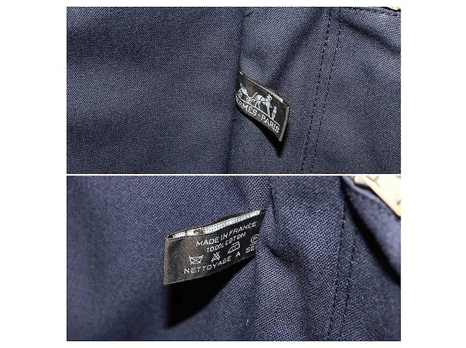 Hermès Borsa Tote Hermes Fourre Tout GM Marrone Blu navy - vista 8