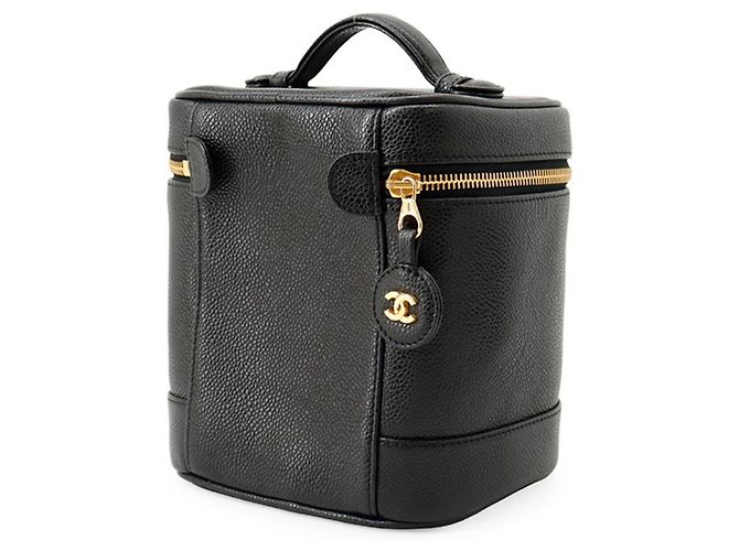 Borsa Vanity Chanel in vitello granulato nero - vista 2