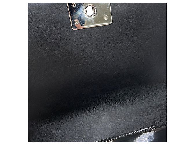 Boy Borsa a tracolla Chanel Matelassé in pelle verniciata nera Nero - vista 11
