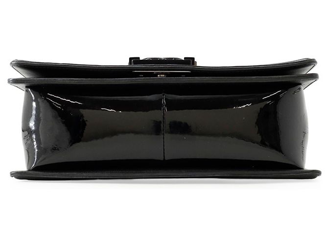 Boy Borsa a tracolla Chanel Matelassé in pelle verniciata nera Nero - vista 3