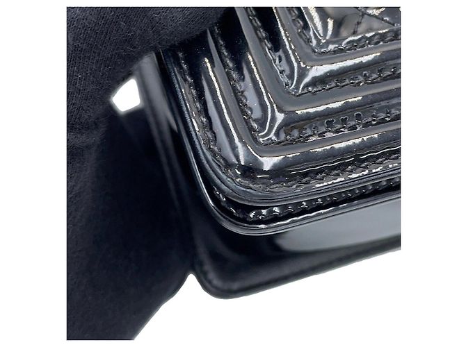 Boy Borsa a tracolla Chanel Matelassé in pelle verniciata nera Nero - vista 8